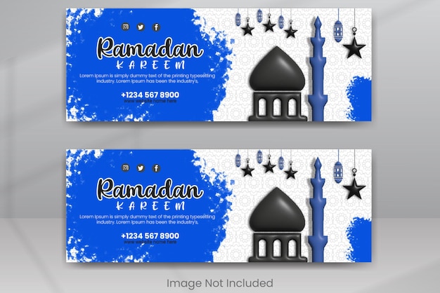 PSD ramadan greeting horizontal banner