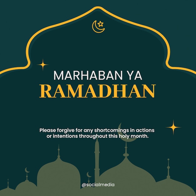 Ramadan greeting instagram post template psd design ramadan layout template