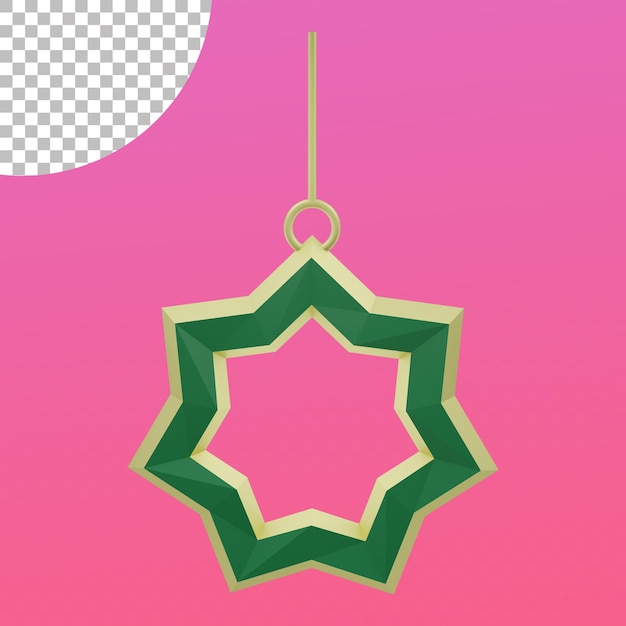 Ramadan groene 3d hanger geeft terug