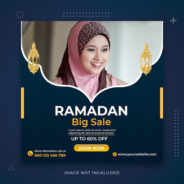 PSD ramadan grote verkoop social media post ontwerpsjabloon