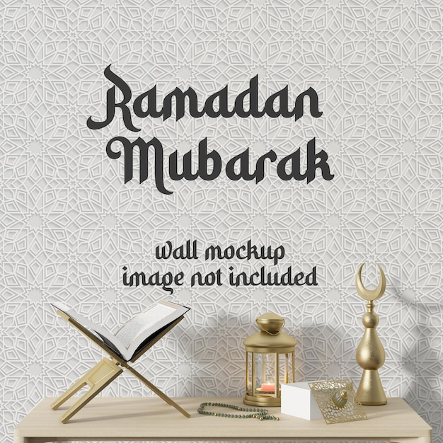 Ramadan holiday template in 3d rendering