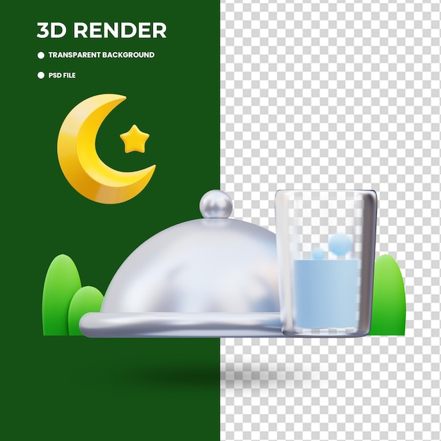 Ramadan iftar 3d illustration