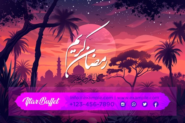 PSD ramadan iftar buffet banner design template