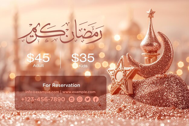 PSD ramadan iftar buffet banner design template