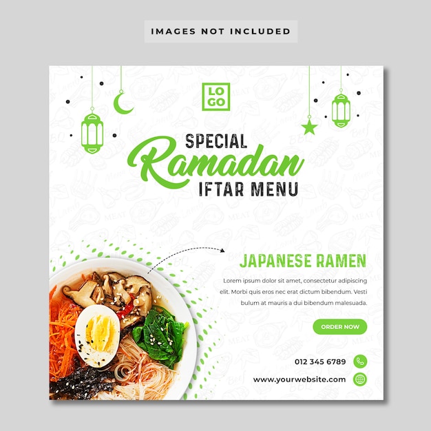 Ramadan iftar menu instagram banner