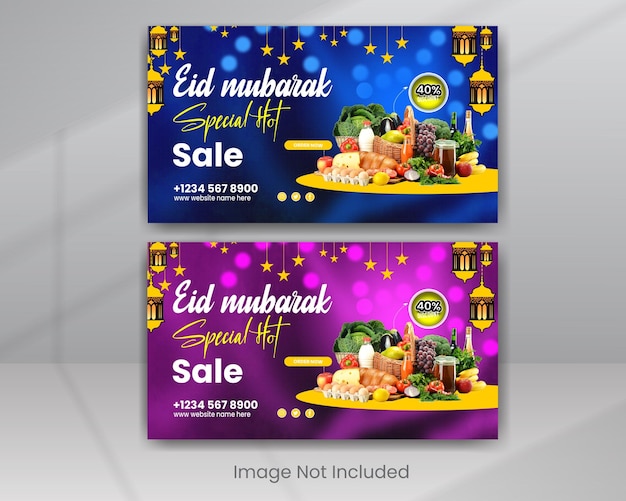 PSD ramadan iftar menu sale banner design template