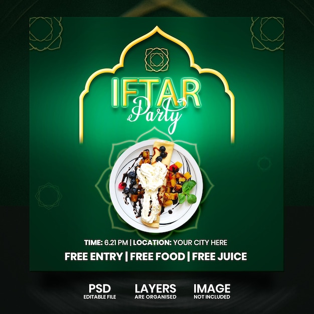 Ramadan iftar party food banner design