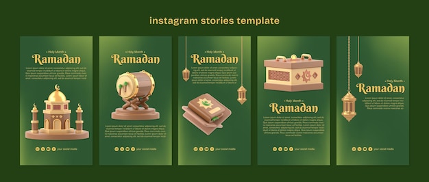 PSD modello di storie instagram del ramadan