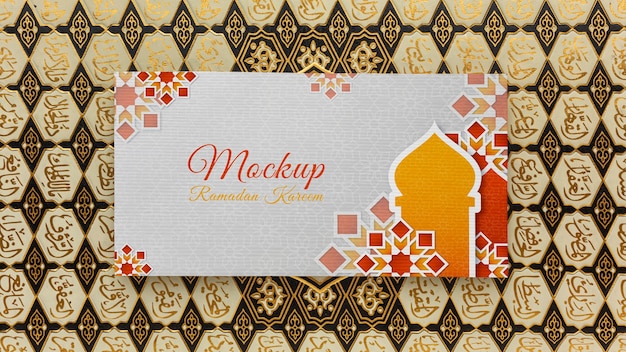 PSD ramadan islamic print mockup