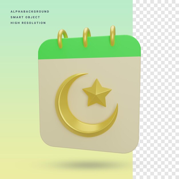 Ramadan kalender 3d pictogram illustratie