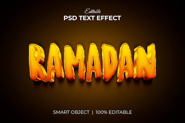 Ramadan kareem 3d editable text effect mockup