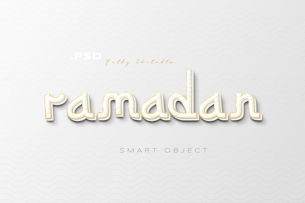 PSD ramadan kareem 3d fully editable text effect