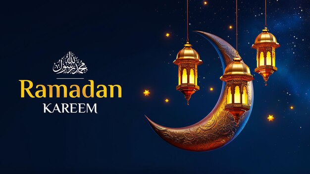 PSD ramadan kareem 3d render islamitische elementen sociale media post sjabloon ontwerp