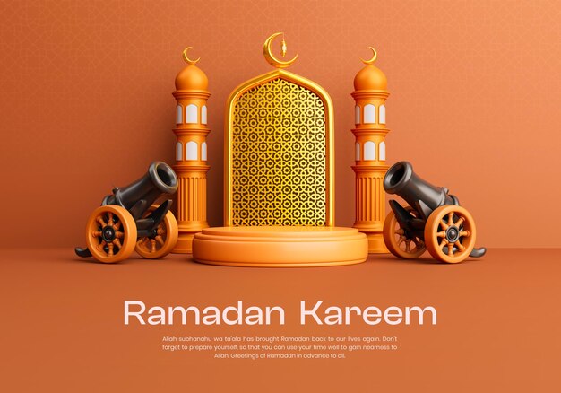 PSD ramadan kareem modello di progettazione di banner di social media 3d