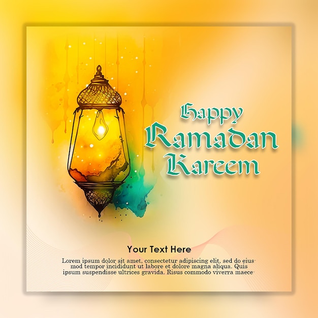 Ramadan kareem 3d social media banner design template