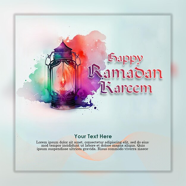 PSD ramadan kareem modello di progettazione di banner di social media 3d