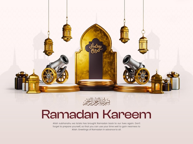 Ramadan Kareem 3d social media banner design template