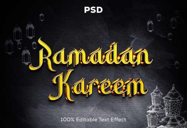 PSD ramadan kareem 3d text effect