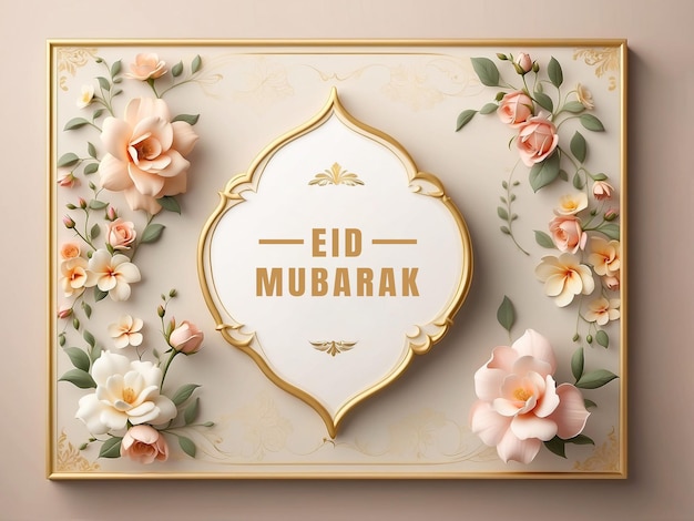 PSD ramadan kareem achtergrond met wit en goud teken met bloemen erop