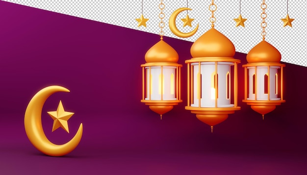 PSD ramadan kareem background, 3d rendering illustration