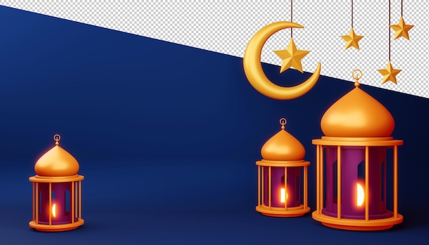 Ramadan kareem background, 3d rendering illustration