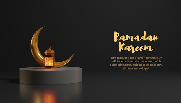 Sfondo di ramadan kareem con lampada dorata