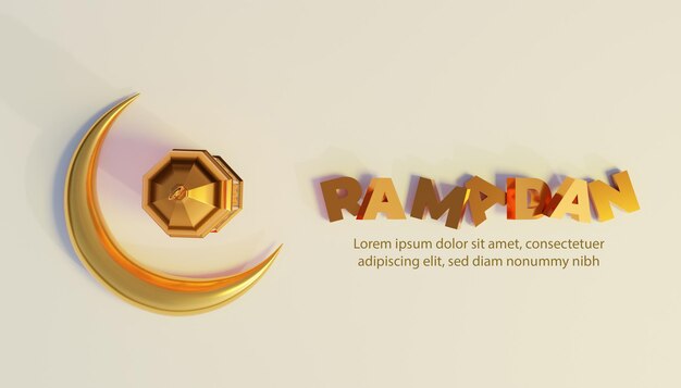 Ramadan kareem background with golden text