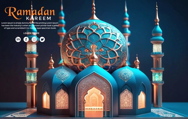 PSD sfondo di ramadan kareem con design di banner festival di stagione