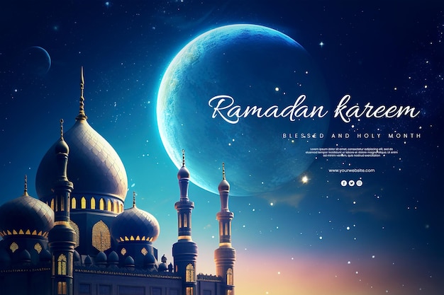 Ramadan kareem baner mediów społecznościowych