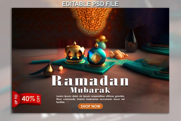 PSD ramadan kareem banner design dla mediów społecznościowych post photoshop file