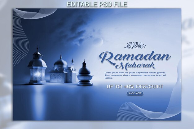 Ramadan kareem banner design for social media post photoshop file