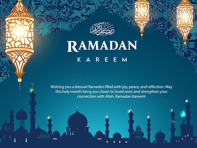 PSD ramadan kareem banner or greeting card design