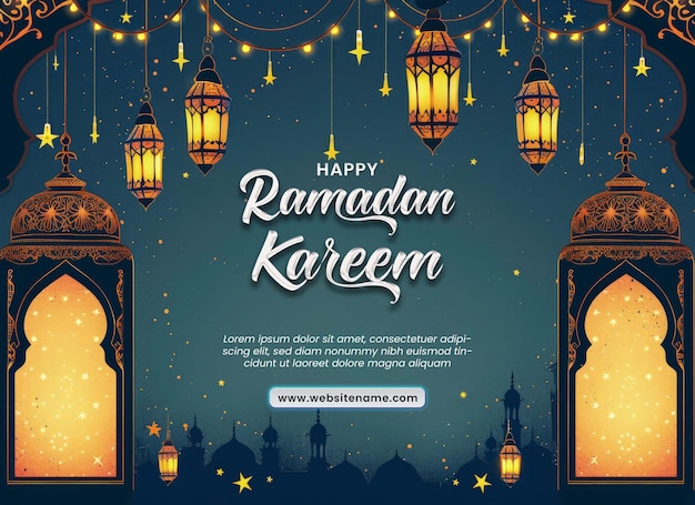 PSD ramadan kareem banner template ramadan kareem islamic festival greeting card template