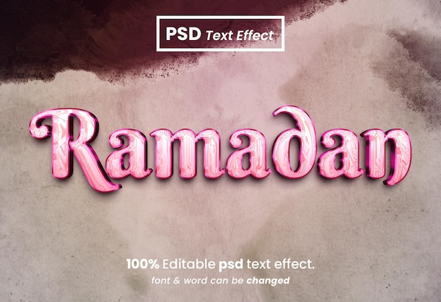 Ramadan kareem bewerkbaar 3d-teksteffect