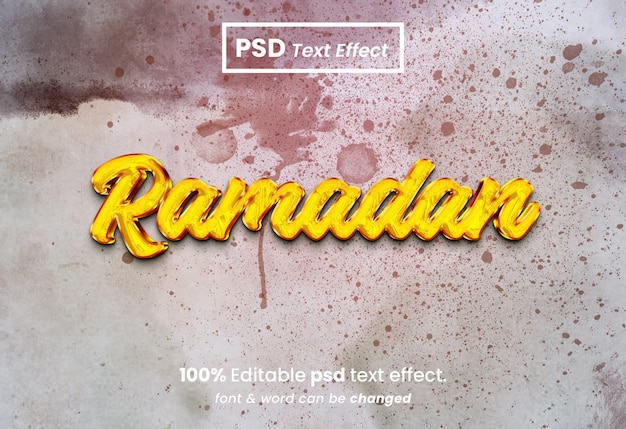 PSD ramadan kareem bewerkbaar 3d-teksteffect