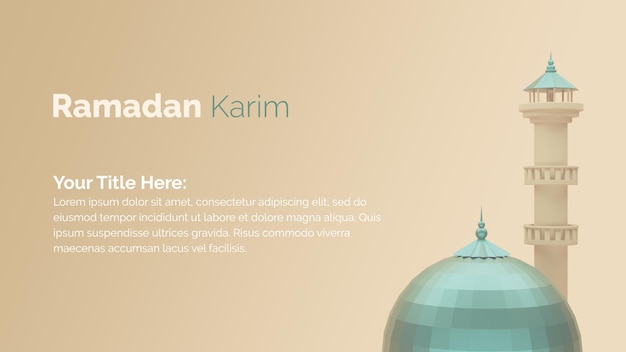 Ramadan kareem design 3d rendering