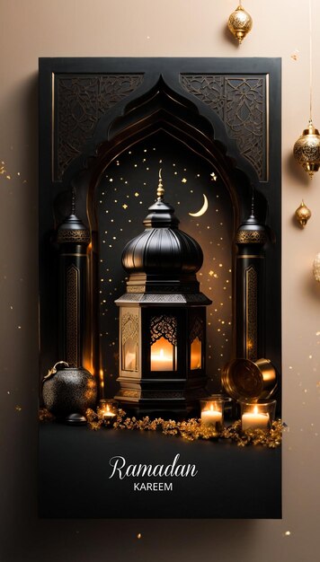 Template di design ramadan kareem con sfondo decorativo islamico