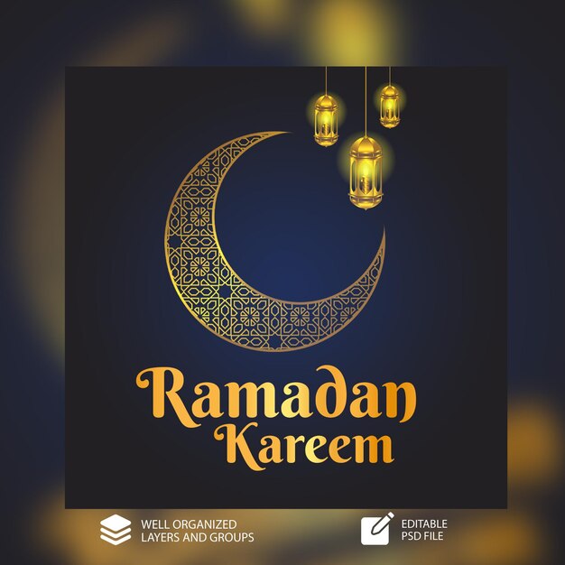 PSD modello di progettazione di ramadan kareem