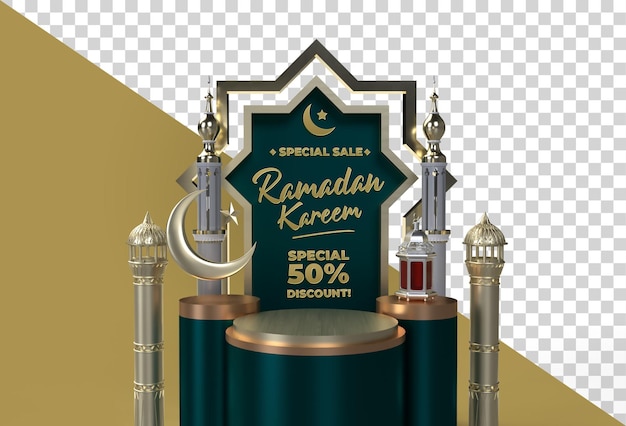 Ramadan Kareem Eid Mubarak 3d Islamski Projekt Uroczystości