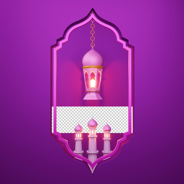 PSD illustrazione di rendering 3d di ramadan kareem eid mubarak