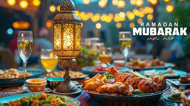 PSD ramadan kareem eid mubarak królewska elegancka lampa z meczetem hol