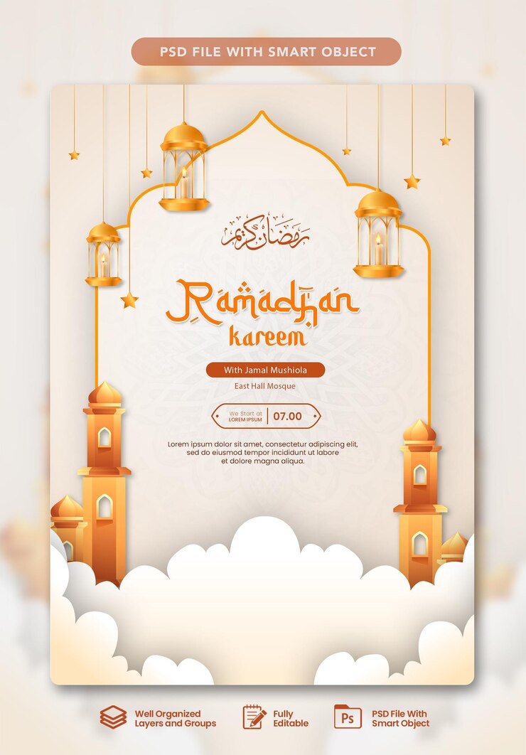 PSD ramadan kareem flyer template
