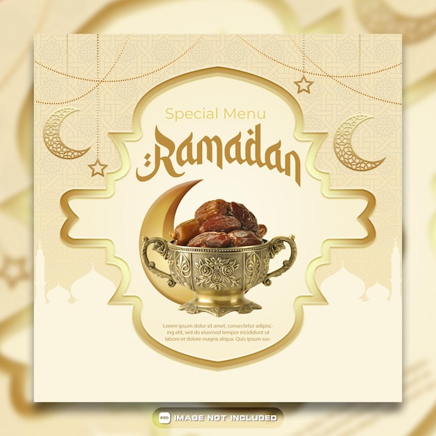PSD ramadan kareem foods menu poster template