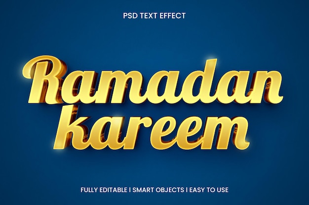 ramadan kareem gold text effect