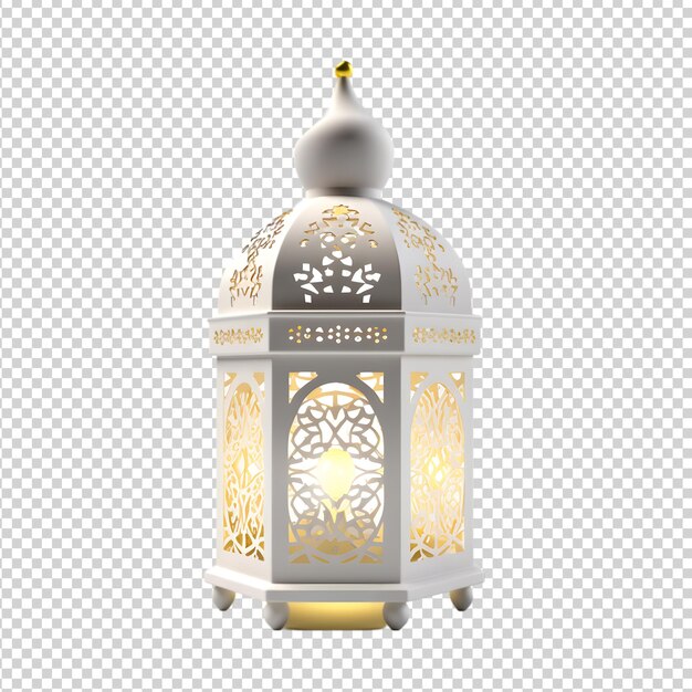 PSD ramadan kareem lanterna arabica dorata lampada araba con luce su sfondo trasparente