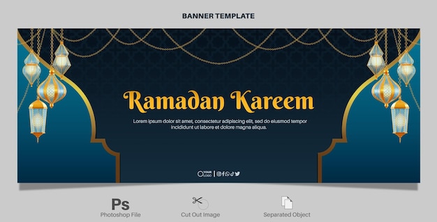 PSD ramadan kareem greeting banner