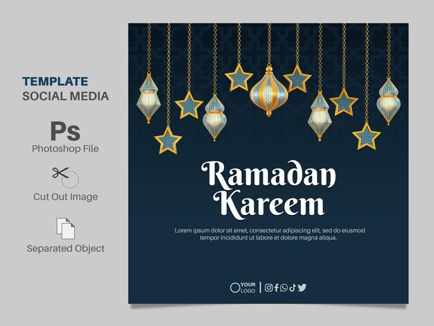 PSD ramadan kareem greeting post