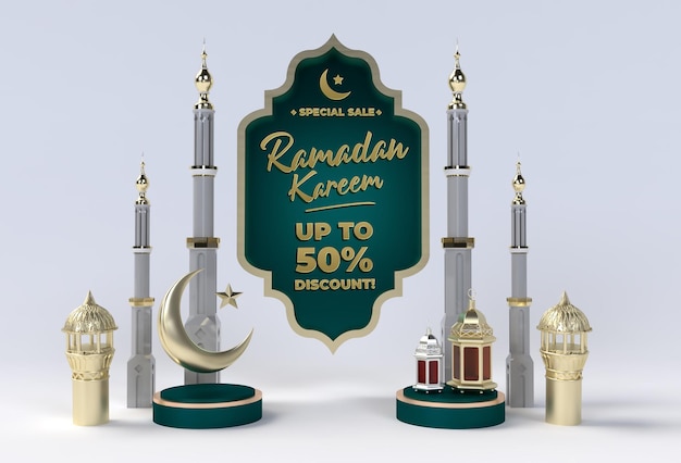 Ramadan kareem happy eid mubarak islamic celebration template