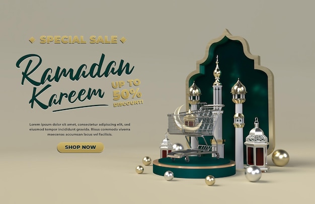 Ramadan kareem happy eid mubarak islamic celebration template