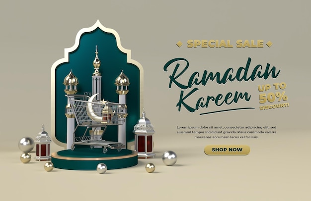 Ramadan kareem happy eid mubarak islamic celebration template